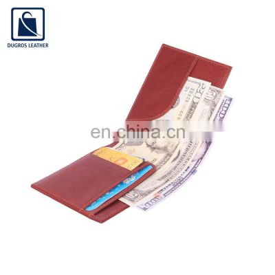 Matching Stitching with Polyester Lining Material Unique Design Stylish Fashion Genuine Leather Wallet for Men
