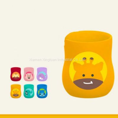 Baby drink cup children's water cup Household baby slant cup drinking sippy cup drop proof silicone straight drink cup