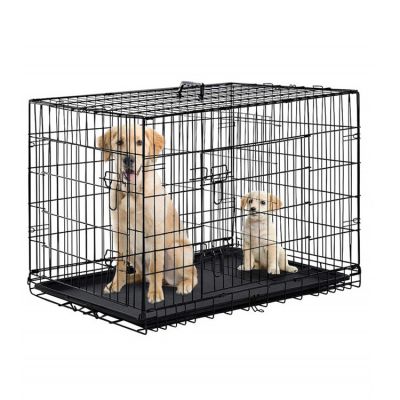 Cheap Dog Crate Double-Door Dog Crate Small Size Dog Metal Dogs Foldable Crates Doghouse