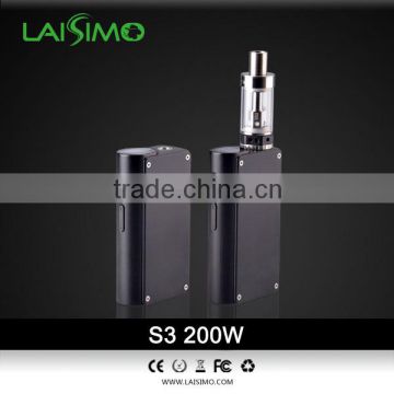 2016 NEW e cigarette ecig box mod LAISIMO S3 200w ecig mod