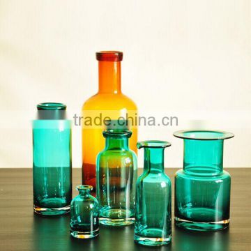 Recycled Green Bottle shape Bubble Glass Vase; Color Glass Vase                        
                                                Quality Choice