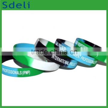 color segmented connected ink filled promotional silicone customized bracelet