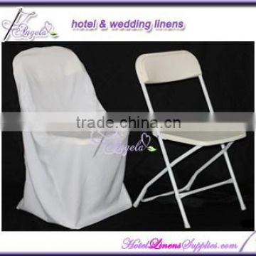 wholesale folding chair covers made of white basic poly fabric