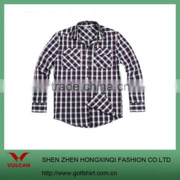 100% Cotton Yarn Dyed Men Custom Plaid Shirt For Men