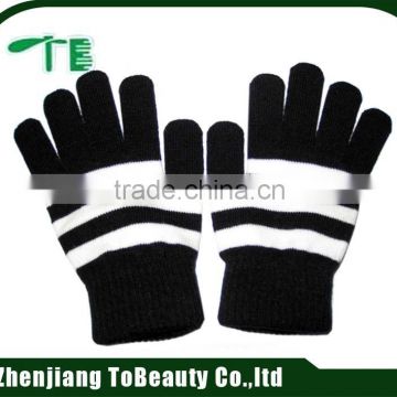 black and white winter gloves