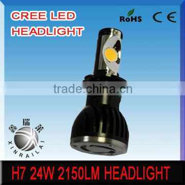 24w peugeot H7 head lamp 2150lm 10-32V 5000k, led car,offroad,truck,heaheavy truck headlight
