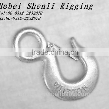 drop forged eye lifting hook with latch
