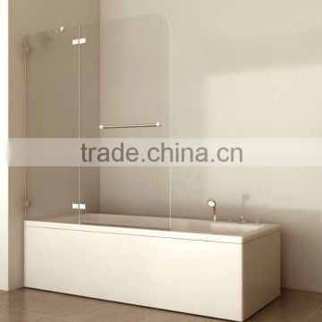 T1233 high quality Folding Bathtub Frameless Tempered Glass shower semi frameless shower screen
