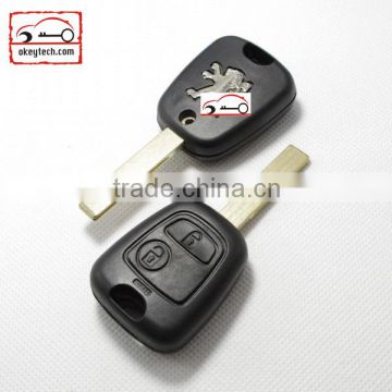 Good Price peuguot key shell for 307 blank 2 button with logo Car Key peugeot romote key case