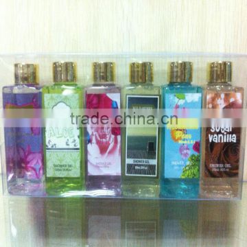 6 new fragrances 120ml body gel set shower gel set with PVC folded box