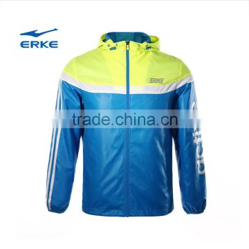 ERKE brand wholesale dropshipping lightweight sports style gym full zip polyester mens hoodie