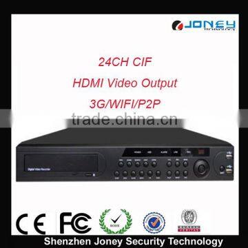 Economical WIFI P2P CIF Realtime 24 Channel DVR with SATA HDD up to 6TB