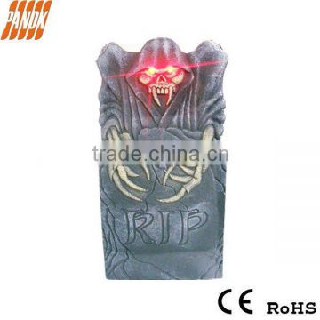 Halloween polyfoam tombstone with red Led eyes for Halloween decoration