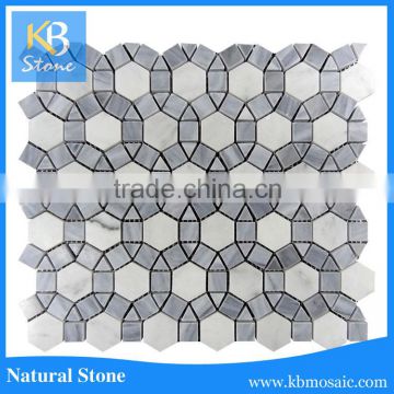 High Quality Italy Grey marble mosaic,Flower Pattern mosaic tile