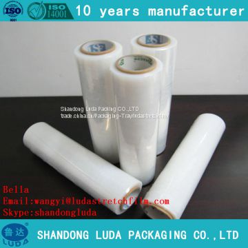 Hot sell smooth transparent hand LLDPE casting stretch wrap film the lowest price