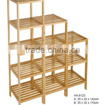 5 tiers bamboo display shelf