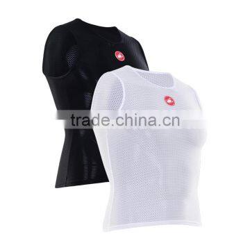 Breathable cycling short sleeve base layer/ Unisex white and black vest