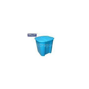 Blue Lid Recycled Materials Plastic Donation Box For Charity , Small Ballot Box