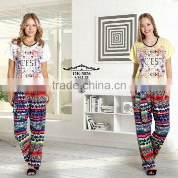 women knitted %100 cotton summer pajama