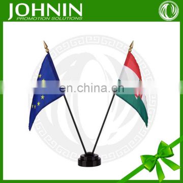 two-pole 100% polyester stand-provided high quality table flag