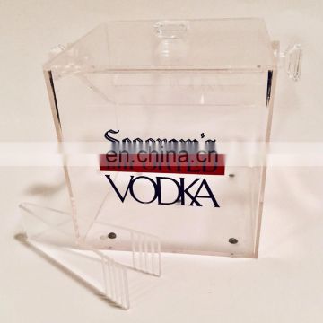 square clear acrylic vodka ice bucket