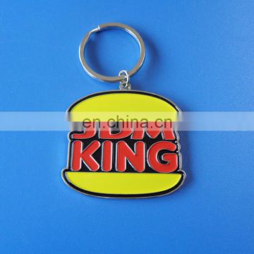 custom big size company logo design promotional gifts soft enamel metal keychain