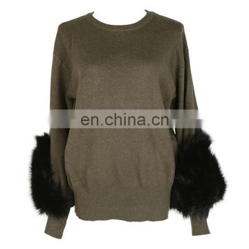 TWOTWINSTYLE Autumn Knitting Pullover Sweater for Women Long Sleeve with Female Tops Casual