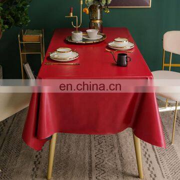 Customized high quality PU tablecloth waterproof oil proof birthday party dinning table cover