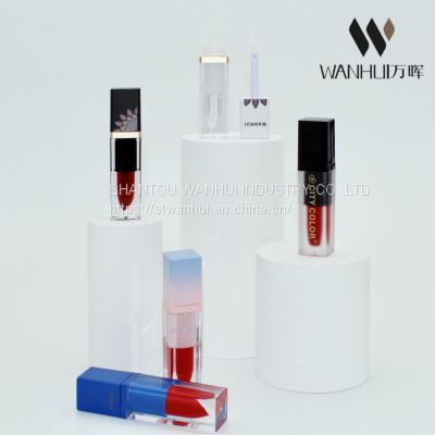 LP003 Empty Cosmetic Liquid Lip Gloss Tube Container Lipstick Screen Printing Square Hot Stamping Screw