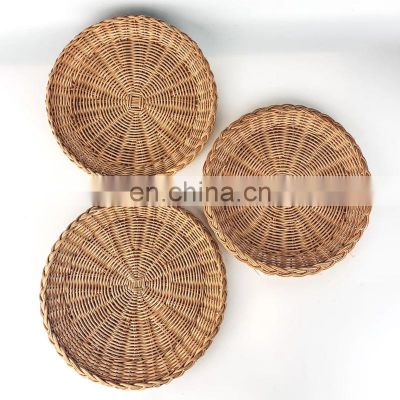 Decorative Woven Set of Three Mini Boho Rattan Wall Baskets WIcker Wall decoration Wholesale Vietnam Supplier