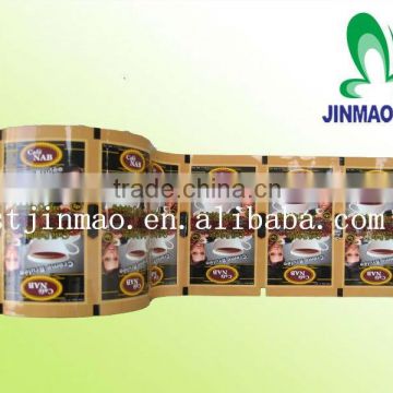 Coffee plastic packaging film roll or food package