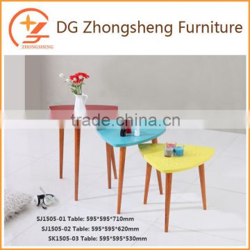 Different size colorful small triangle table