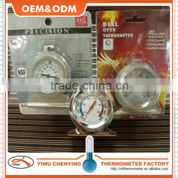 Kitchen Dial oven thermometer stainless steel material hangs or stands style suitable for fridge/kitchen arrow scale cheap price