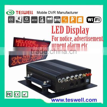 4- channel mobile DVR with LED display 1TB SATA HDD 3G WIFI MDVR