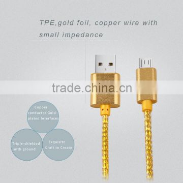 New Arrival Cheap Round Data cable With Micro USB Charging cable for Samsung