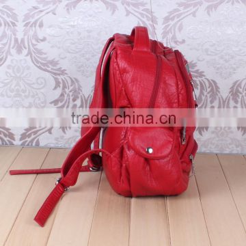 2014 newest red soft backpack leisure backpack jean sports backpack