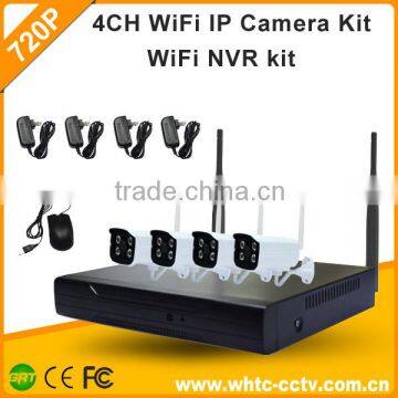 720P newest P2P Onvif 4 CHannel Wifi ip camera kit with wireless NVR