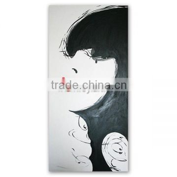 Tearing girl oil painting by knife Heavy textured