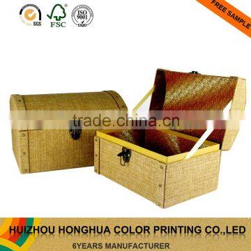 China manufacturers handmade luxury jewelry box linen paper storage box