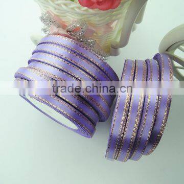 Wholesale various colors golden edges satin ribbon celebrate it ribbon