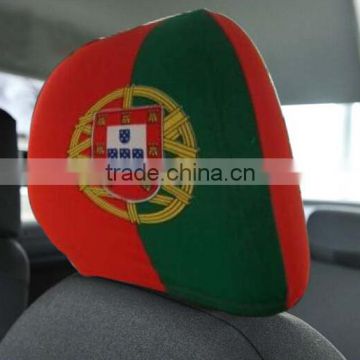 heat transfer printing wholesale natioanl flag elastic car headrest cover for 2018 Russia World Cup