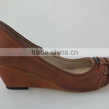 Tan wedge heel for shoe making ladies comfortable design