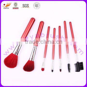 Eya hot red 7pcs makeup brush kit