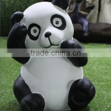 Life Size Cute Cartoon Fiberglass Panda Statues for park