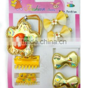 New product children's hair suit with elastic band hair clips