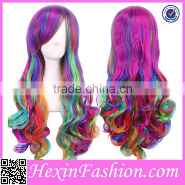 Cheap Mixed Loose Wave Women Costume Party Cosplay Synthetic Wig