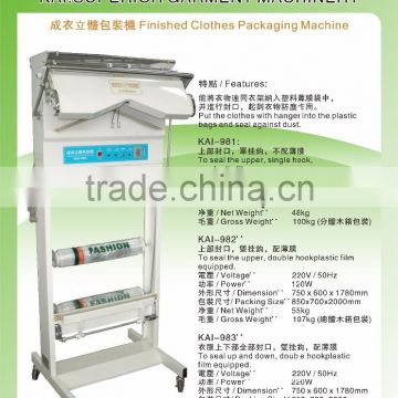 KAI-983 Finished Clothes Packaging Machine With Double Hook And Diaphragm,top and below sealed could be