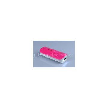 Pink 5600mAh Lithium Samsung / Iphone Power Bank Power Supply Mobile Charger