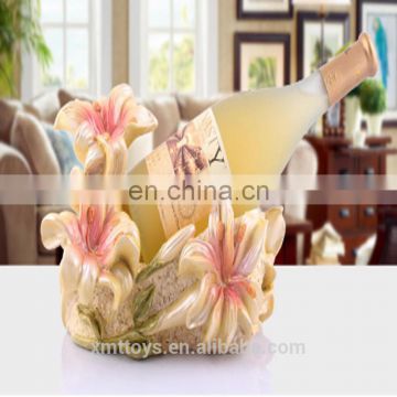 Porcelain flowers design wine rack, flower wine bottle holder for home decoration