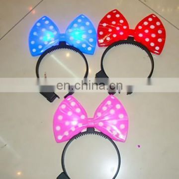 cheap party plastic LED flashing lighted pink Mouse ear headband PH-0066